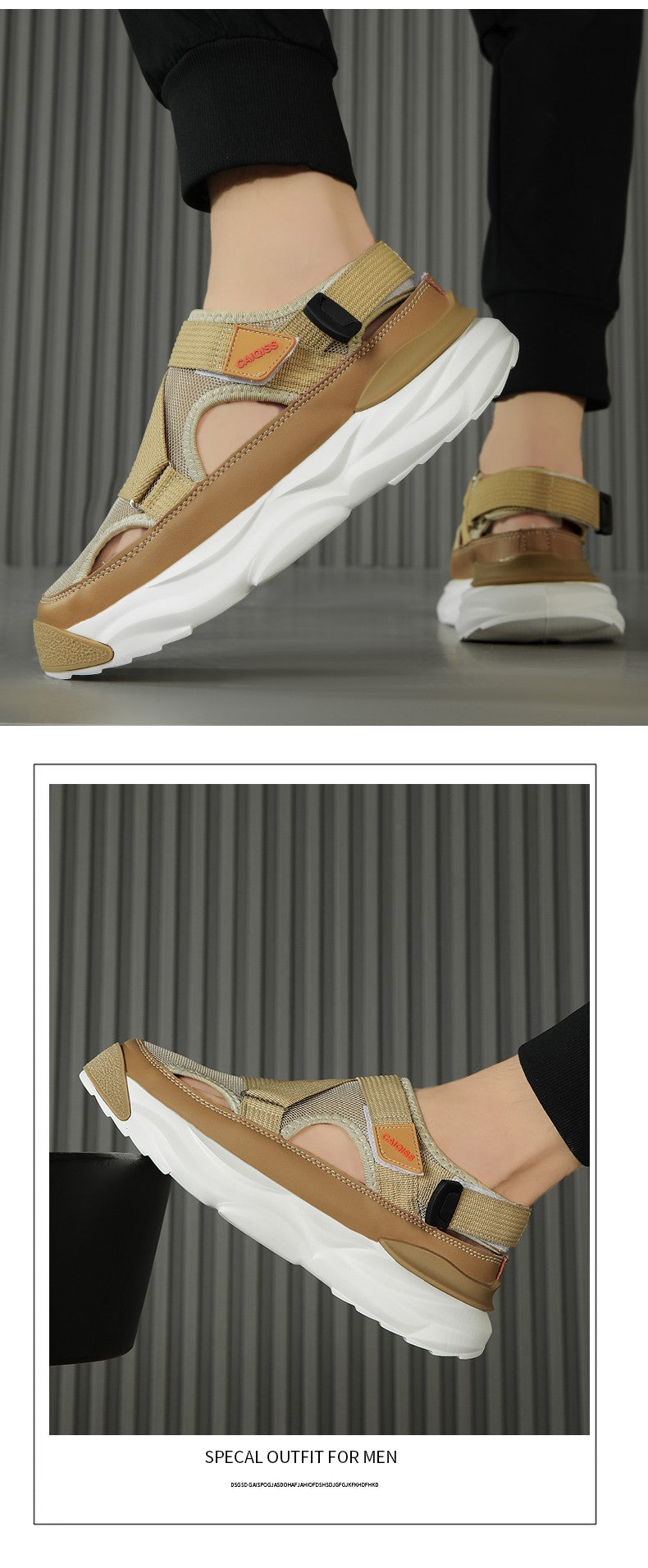 Men's Sandals Summer Platform Slippers Non-Slip Beach Pool Sandals Mesh Hole Men's Garden Shoes Flip Flop Outdoor Water Shoes