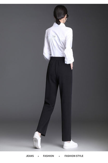 Bla Straight Leg Work Pants Women's Autumn Winter Spring Profional Suit Pants Slimming Formal Long Trousers for Office
