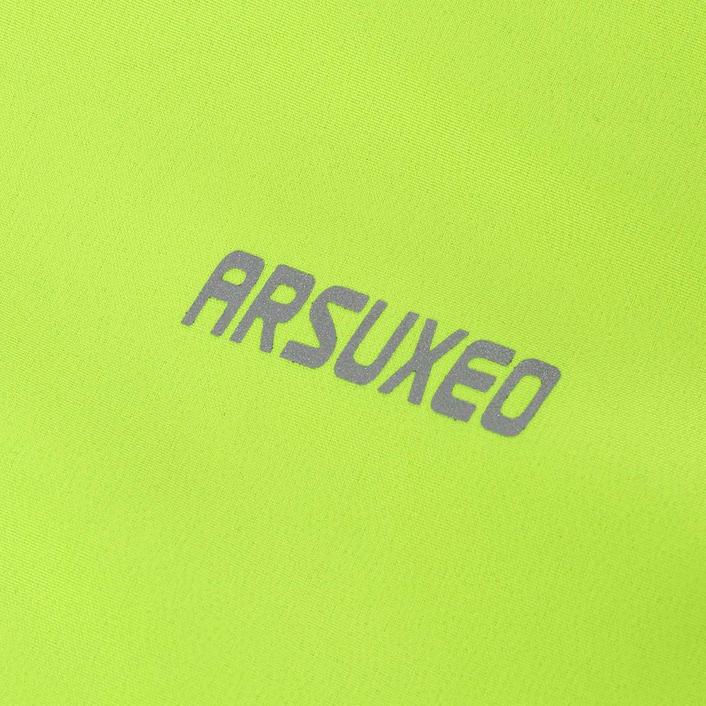 Arsuxeo Men Cycle Jacket Waterproof Windproof Thermal Fleece Bike Jersey MTB Bicycle Riding Running Autumn Winter Jacket Coat