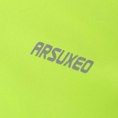 Arsuxeo Men Cycle Jacket Waterproof Windproof Thermal Fleece Bike Jersey MTB Bicycle Riding Running Autumn Winter Jacket Coat