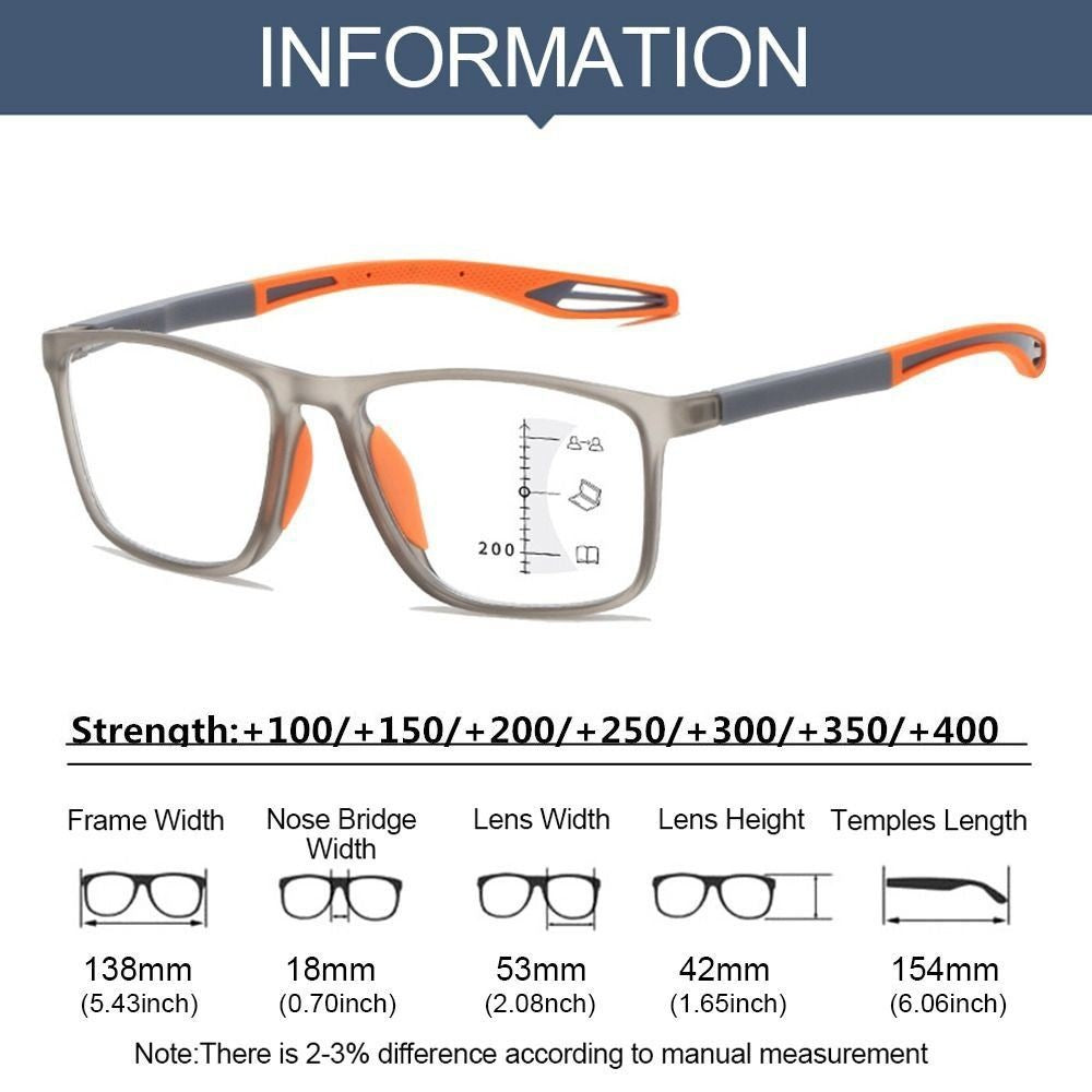 Soft Multifocal Progressive Reading Glasses TR90 Anti Blue Light Near Far Eyewear Men Women's Large Frame Farsight Eyeglasses ?