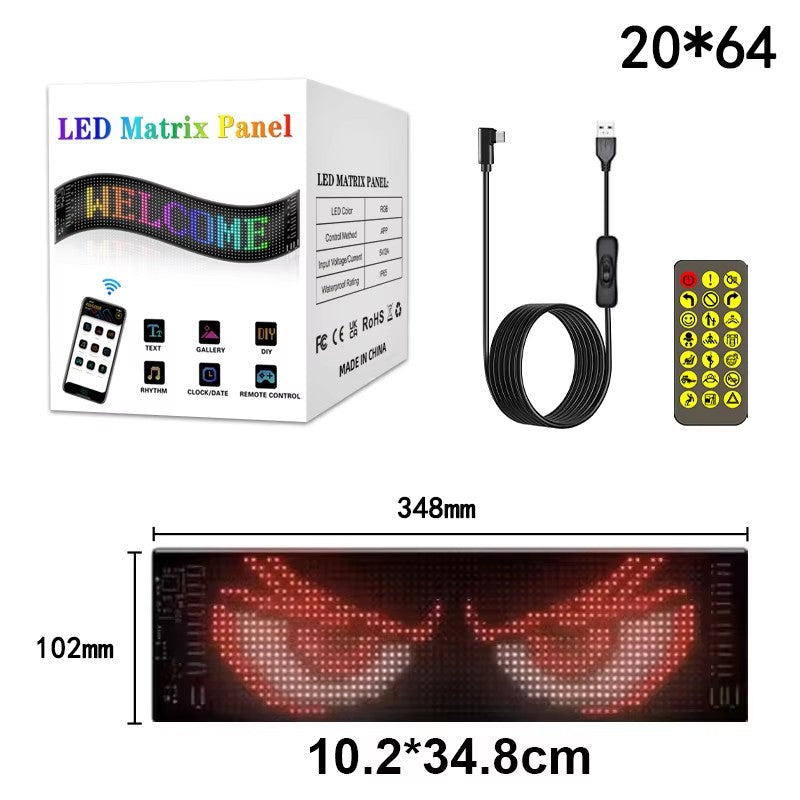 LED Matrix Pixel LED Display Screen Message Scrolling Sign Board Soft Flexible Advertising Light For Store Car Truck Devil Eye