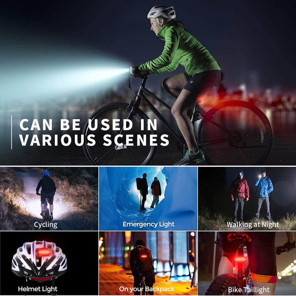 10000mAh 6-8 LED Bike Light USB Rechargeable 3600 Lumens Bike Headlight Super Bright Flashlight Front Lights and Back Rear light