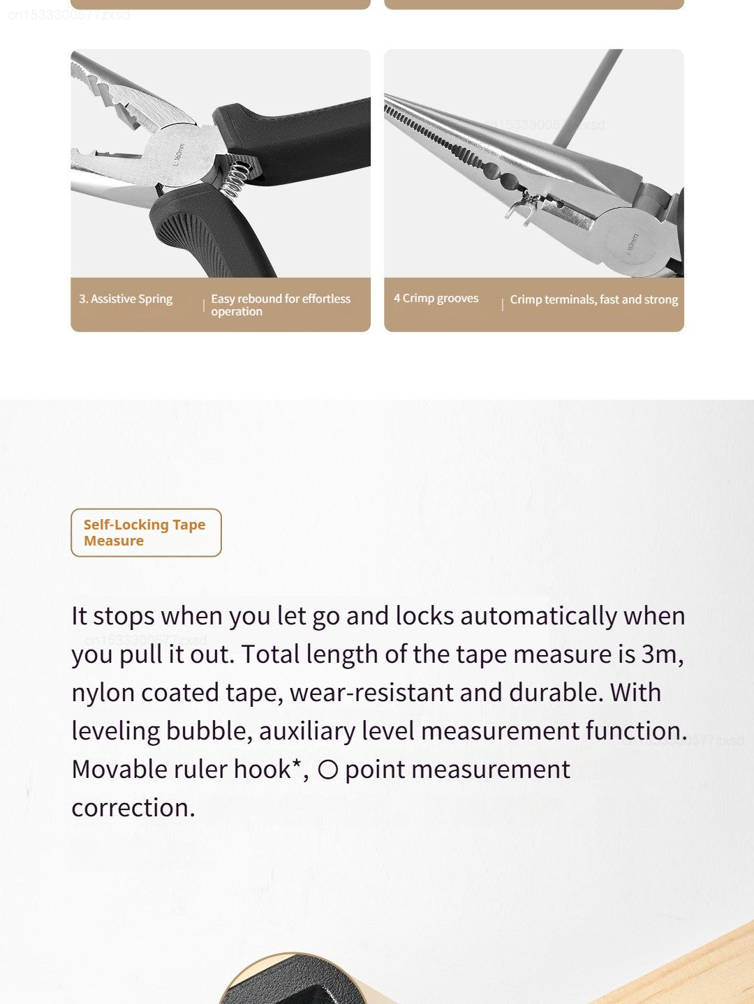 Xiaomi Mijia Power Tool Combo Kits Electric Screwdriver Self-lock Tape Measure Pliers Wrench Home Household DIY Hand Tool Kits