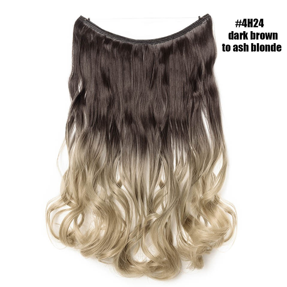 BENEHAIR Cabelo Sintético com Fio Invisível Sem Clipes Extensões de Cabelo Linha Secreta de Pesca Apliques de Cabelo Falso Para Mulheres