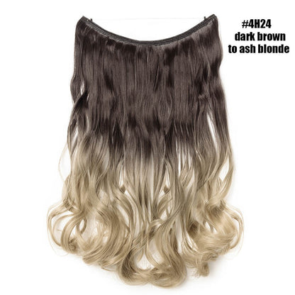 BENEHAIR Cabelo Sintético com Fio Invisível Sem Clipes Extensões de Cabelo Linha Secreta de Pesca Apliques de Cabelo Falso Para Mulheres