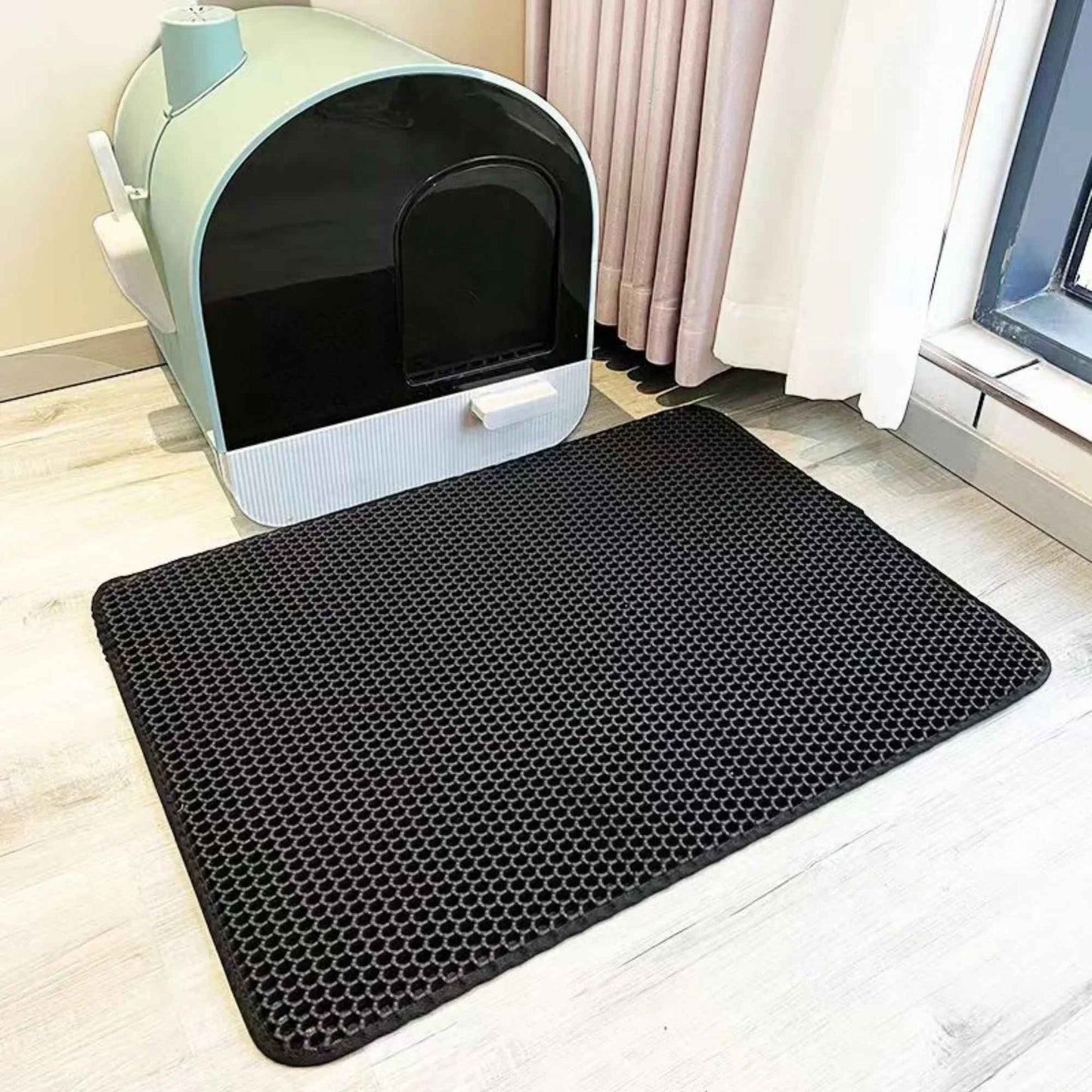 Tapete Higiênico Extra Grande para Gatos, Impermeável, Dupla Camada, Antiderrapante, Lavável, Protetor de Chão, Retentor de Areia para Caixa de Areia