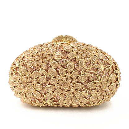 female Hollow Out Golden/black/gray Diamond Wedding Party Handbag Purse Women Crystal Clutch Evening Minaudiere Bag mom gifts