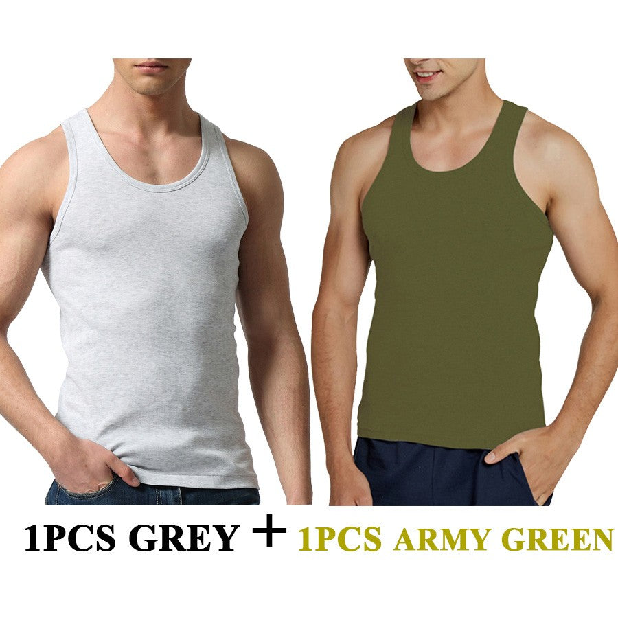 Tank Tops Men Fitness Cool Summer 100% Cotton Vest Male Sleeveless Tops Gym Slim Casual Undershirt Mens Gift 9 Colors 1PCS