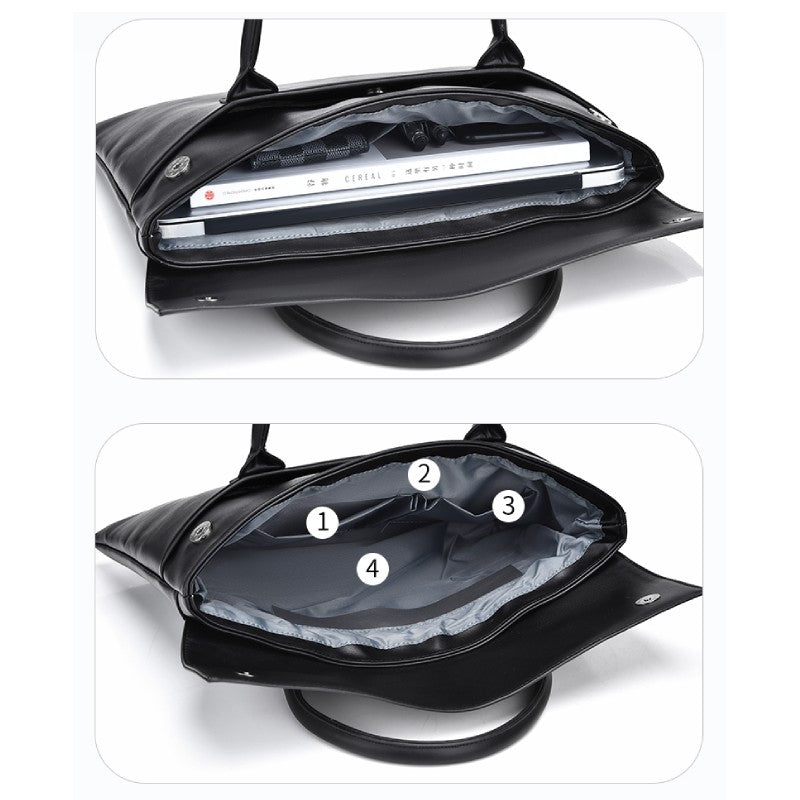 Large Capacity Laptop Bag - Stylish and durable briefcase with multiple compartments for daily essentials and laptop accessories