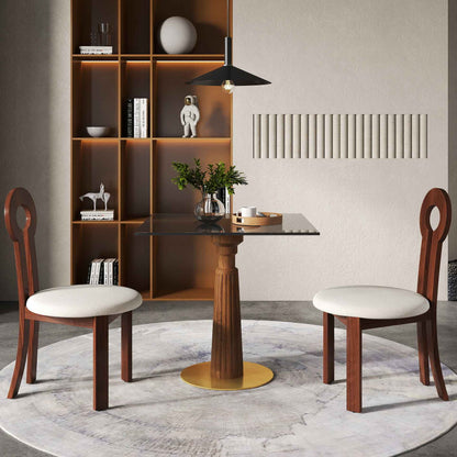 Voxhome Drop Shipping Sintered Stone Round Restaurant Dining 2 4 Seater Bistro Coffee Shop Table Set Breakfast Table and Chairs