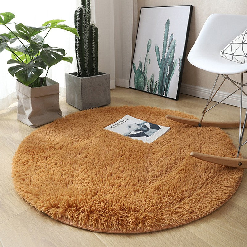 Fluffy Wool Rug Living Room Carpets Faux Fur Round Mat Kids Room Long Plush Rugs Home Bedroom Decor Shaggy Carpet