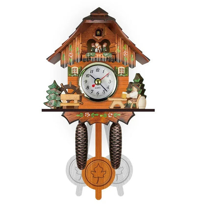 Wooden Hanging Wall Clock Bird Alarm Clock Cuckoo Clocks For Home Kid's Room Decoration Quartz Watch Decorative Home Decor