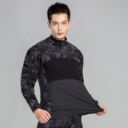 Men Outdoor New Tactical Camo Frog Shirts Wear Resistant Scratchproof Breathable T-shirt Climbing Combat Hunting Men Shirt