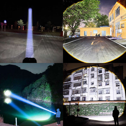 200000LM Most Powerful LED Flashlight Rechargeable High Power Flashlight Long Range Military Tactical Lantern Camp Outdoor Torch