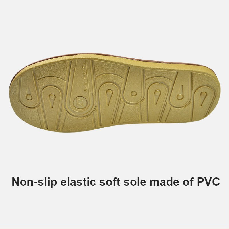 Big sizeGenuine Cow Leather Slippers Homes in indoor slipper Spring Autumn men women elderly non-slip casual single Slides shoes