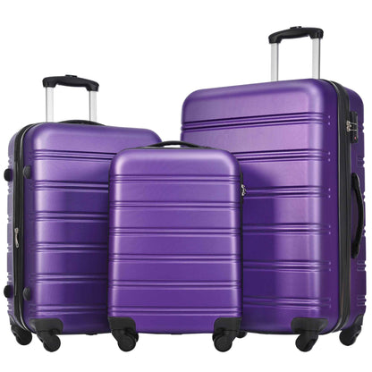3 Piece Luggage Set Hardside Spinner Suitcase with TSA Lock 20" 24' 28" Available