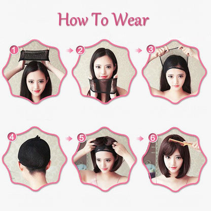 Almofadas de cabelo sintéticas invisíveis sem costura, clipe de uma peça com 2 clipes, aumentam o volume do cabelo, extensões de cabelo, aplique de cobertura superior lateral