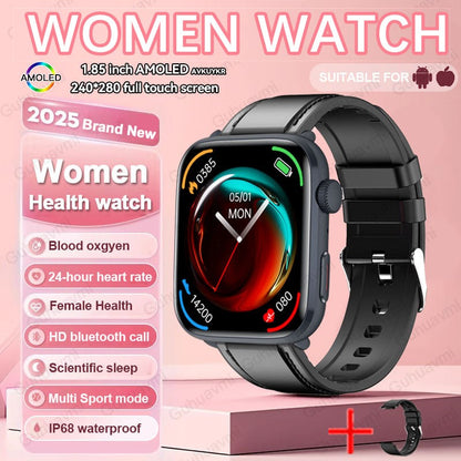 2025New NFC Smat Watch Women 1.85-inch Blood Pressure Heart Rate Bluetooth Call Female Health Smarwatches Ladies For Android IOS