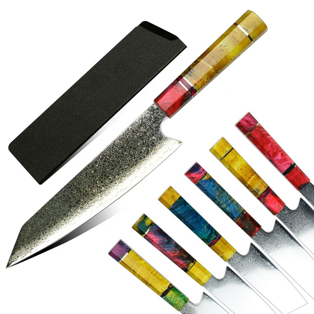 1-6 PCS Kitchen Knife 67 Layers Damascus Steel 10Cr15CoMoV core Kitchen Chef Slicing Utility Paring Knife Set mesh resin Handle