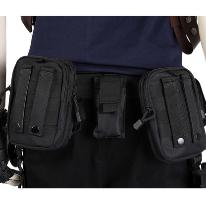Carnival Game Leon Kennedy Costume RE Accessories Utility Belt With Bags Hero  Cosplay T-Shirt Officer Armpit Holster Halloween