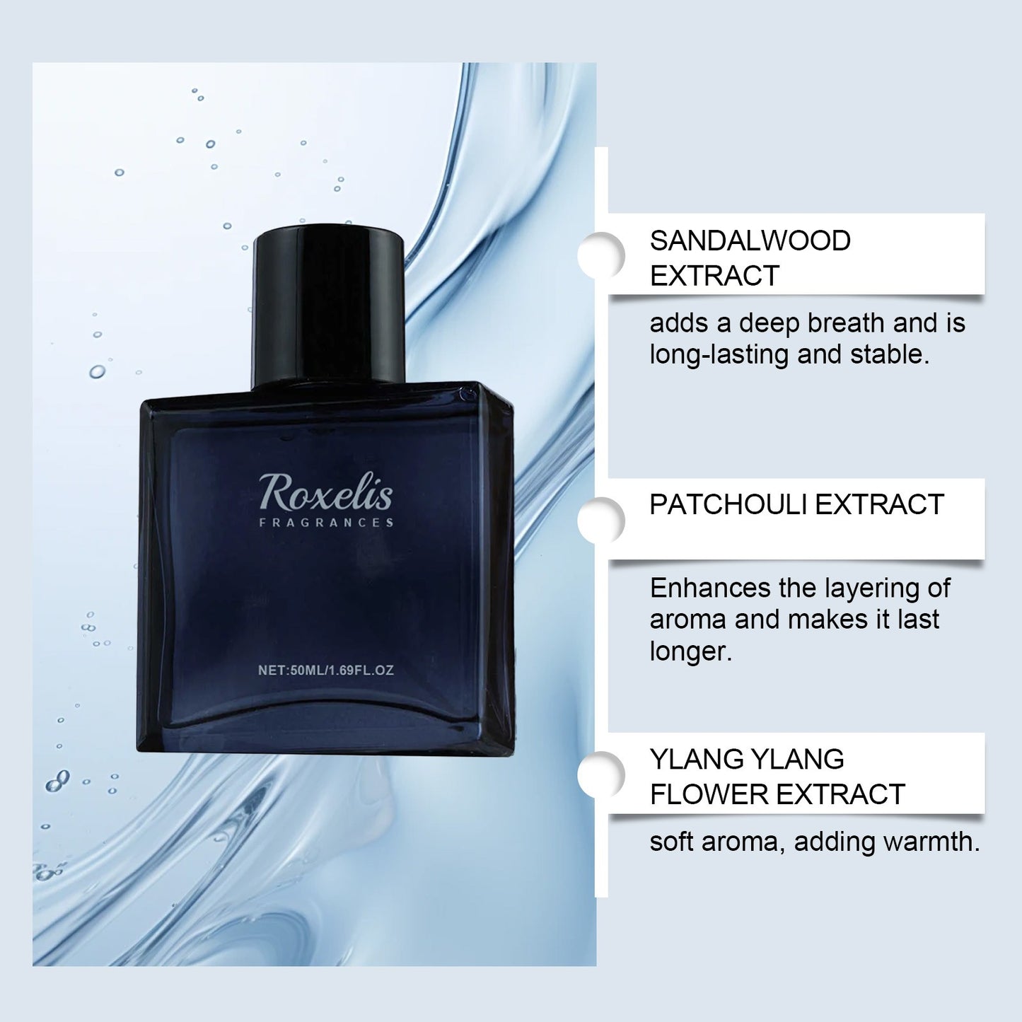 Roxelis Charming Perfume Para Homens Natural Fresco Duradouro Libere o Charme dos Homens A Atmosfera de Encontros Perfume que Aumenta a Confiança