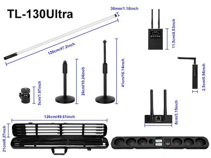 RGB Programmable Pixel LED Tube Light TL-130Ultra DMX Artnet Control for Video Studio DJ Booth