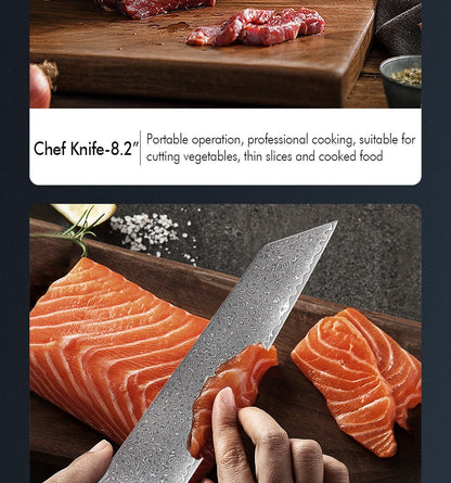 TURWHO Hand Forged Japanese Kitchen Knives Damascus Chef Knife High Carbon VG10 Steel Santoku Nakiri Bread Utility Handmad Knife