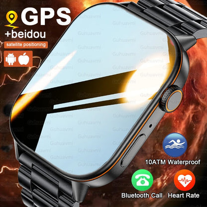 2025 Military GPS Smart Watch Men Flashlight Compass Waterproof Outdoor Sports Tracker Bluetooth Call Smartwatch For Android IOS