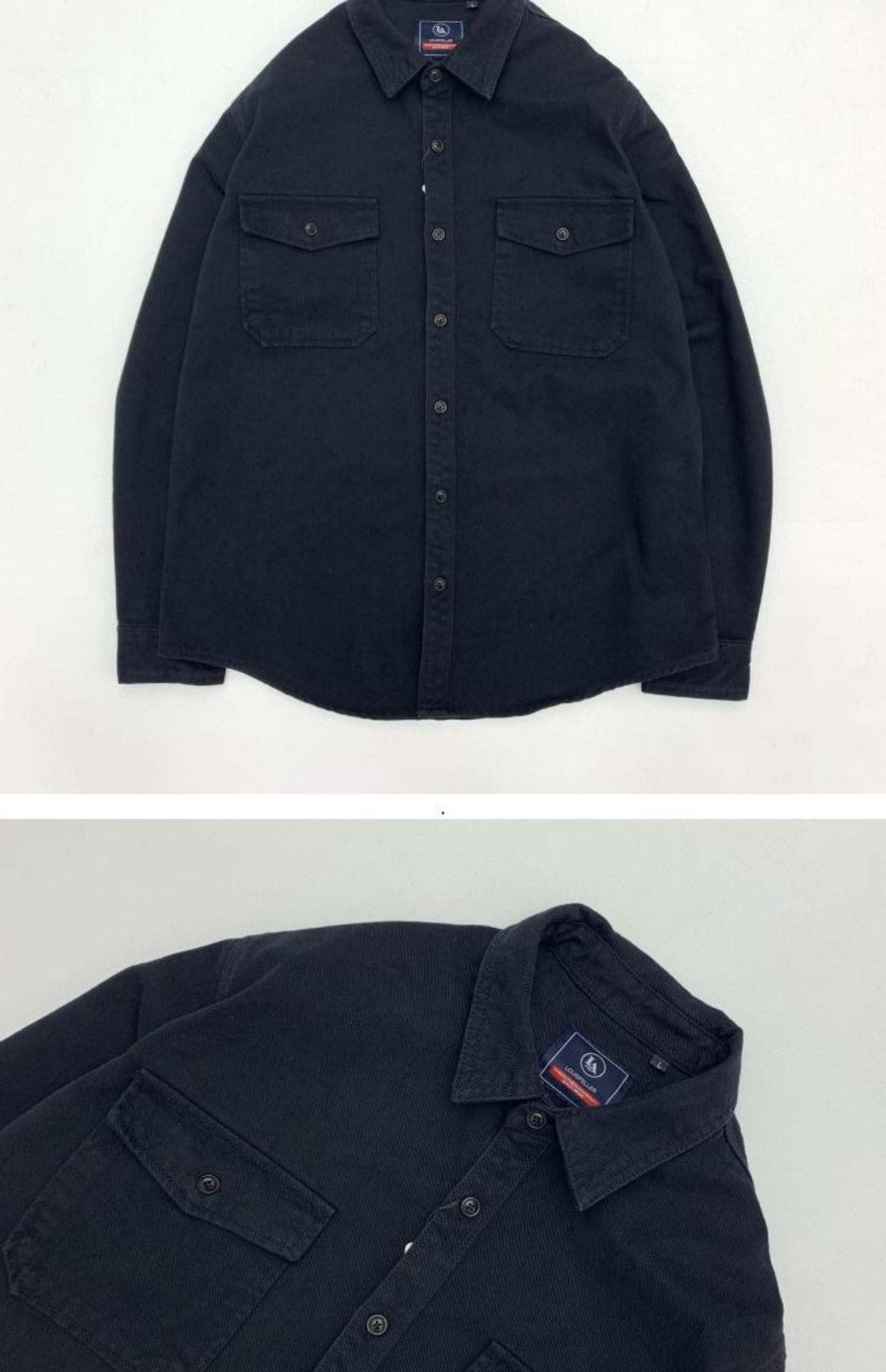 May Khaki heavy cargo double-pocket shirt men's cotton wash wool long-sleeved Japanese vintage loose coat