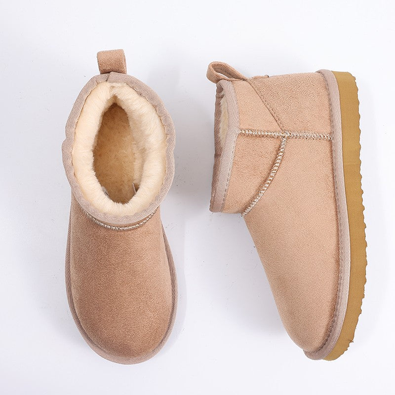 Luxury Winter Short Plush Snow Boots Cotton Shoes New Anti-suede Women Boots Casual Flat Nonslip Cotton Boots Mini Fur Boots