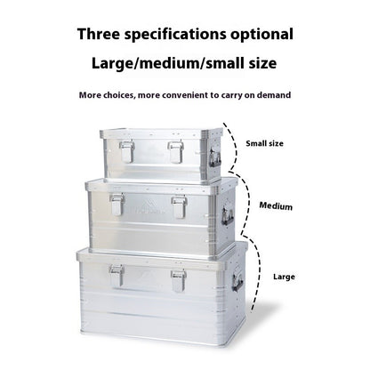 MOUNTAINHIKER Outdoor Storage Box Camping Picnic Travel Aluminum Alloy Large Capacity Box Silver Storage Bag 30-80L