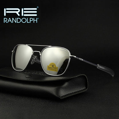 RE Sunglasses Man USA Army Military Aviation Pilot Sunglasses Woman Glass Lens Luxury Brand Retro Titanium Frame High Quality