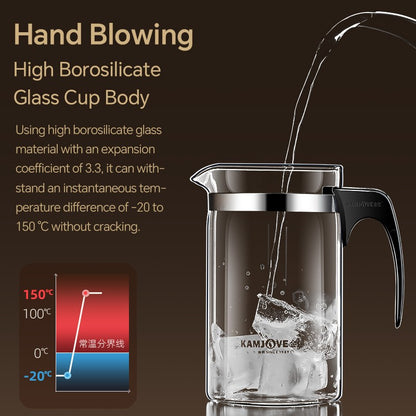 KAMJOVE Tea Pot for Infusions One-touch Tea Filtering Heat-resistant Glass Tea Cup 200/300/500/1000/1200ML Tea Brewing Kettle