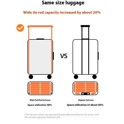 Front Opening Luggage High Quality PC Aluminium Frame Suitcase Wide Handle Carry on Travel Luggage With Laptop USB Charger Port