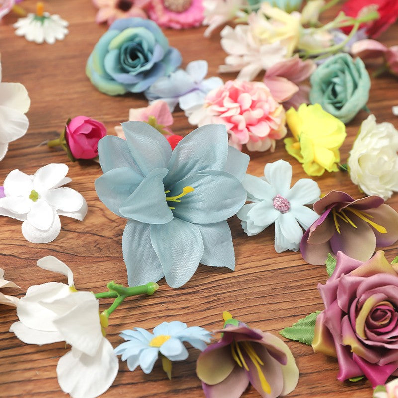 20/40/60/80/100Pcs Mini Artificial Rose Flowers Head for Home Decoration Birthday Party DIY Wedding Decor Garland Gift Accessory