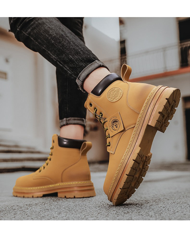 Botas Masculinas Grandes 48 Botas de Motocicleta Cano Curto Masculinas Impermeáveis para Caminhada Chelsea de Inverno Botas Retrô Confortáveis Botas Masculinas