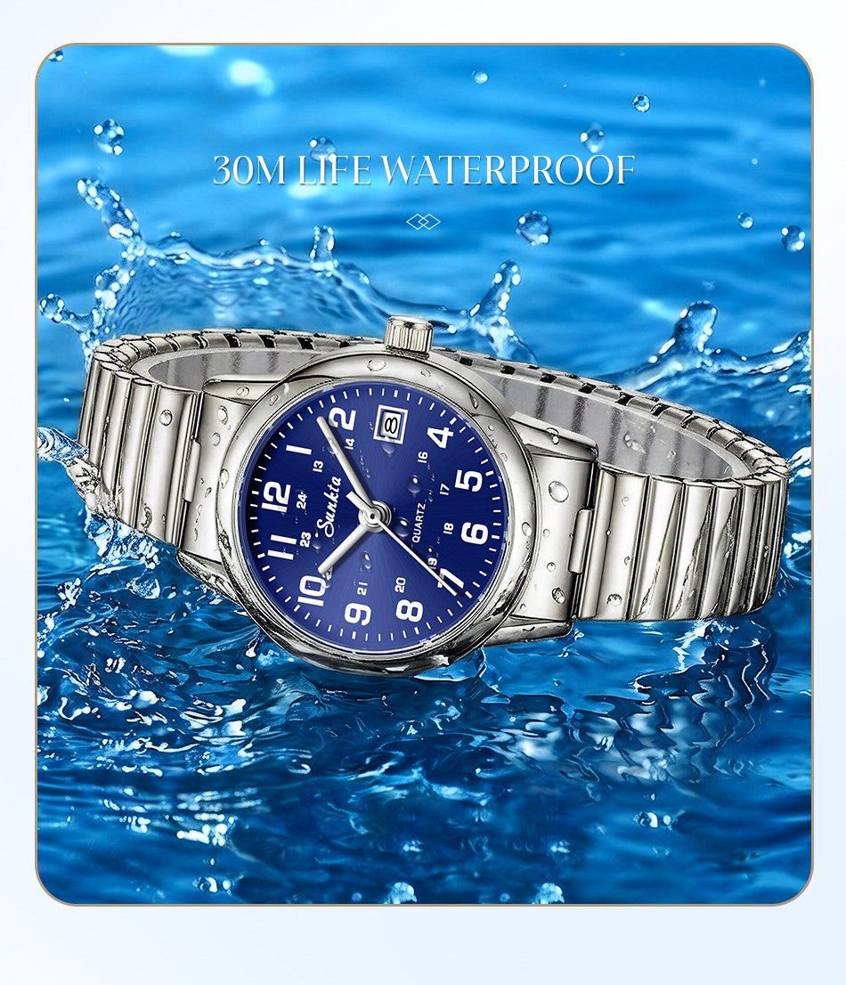 LIGE Sunkta Fashion Luxury Woman Watch Elegant Classic Simple Waterproof Calendar Stainless Belt Women's Wristwatch  Ladies Gift