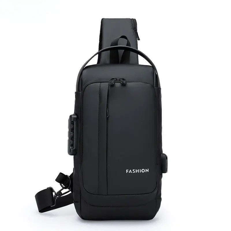 Large Capacity Multifunction Shoulder Crossbody Bag Messenger Chest Sling Travel Pack for Male Men Usb Waterproof Sports Running
