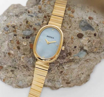 Bredan Oval Watch Women's Small and Luxury Retro European and American Personalized Quartz Fritillaria Dial