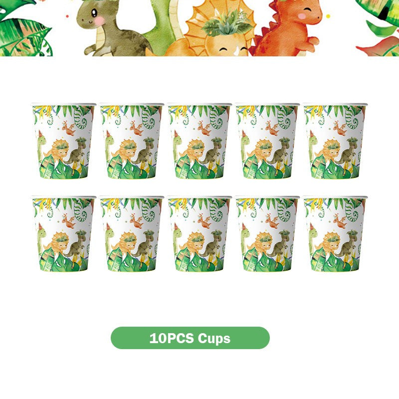 Happy Dinosaur Birthday Decoration Party Supplies Set Cup Plate Dinosaur Balloons Stickers Banner Gift Bags for Kids Boy Favors