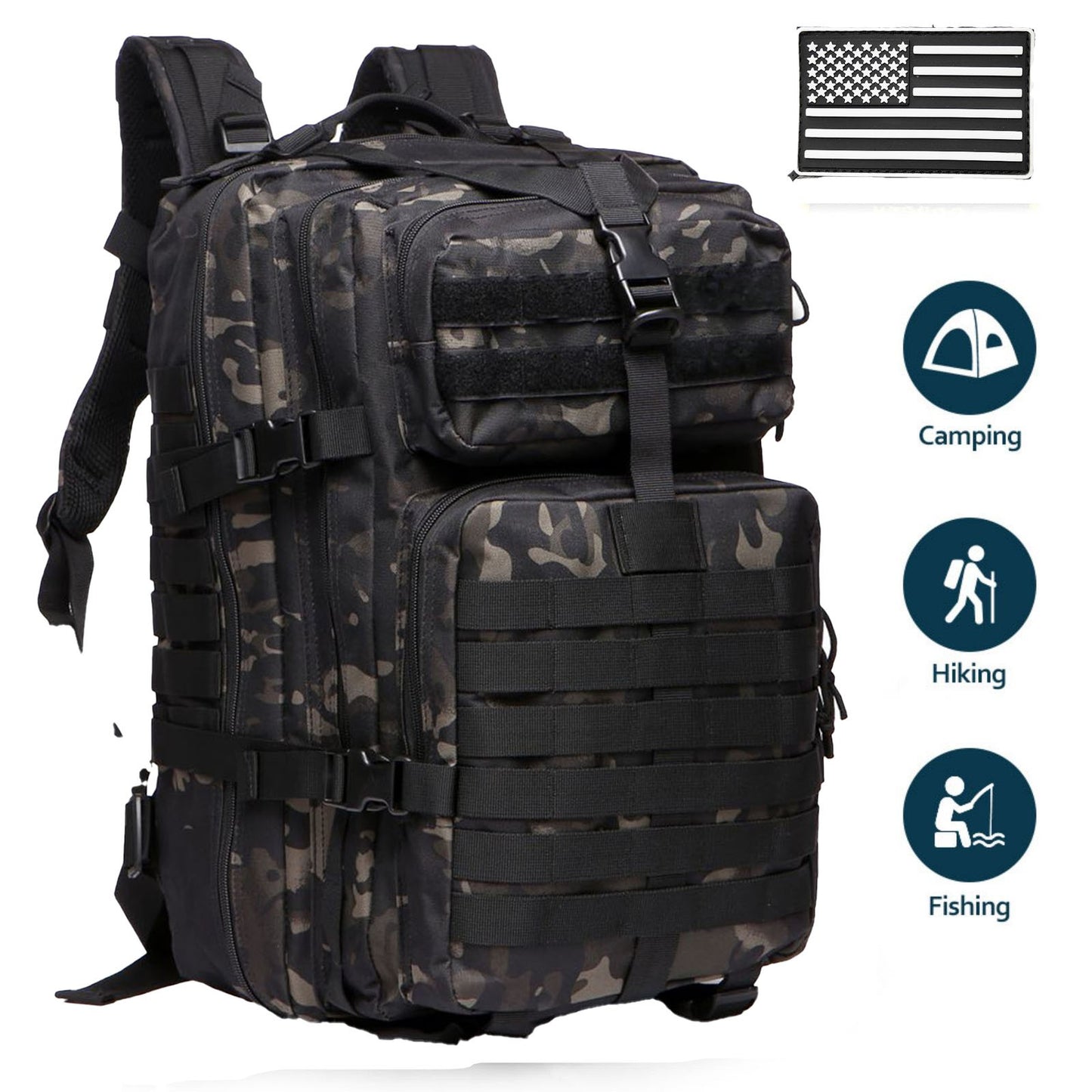 25L/50L Sturdy Nylon Waterproof Tactical Sports Trekking Fishing Hunting Camping Hiking Bag Backpack Outdoor Rucksacks