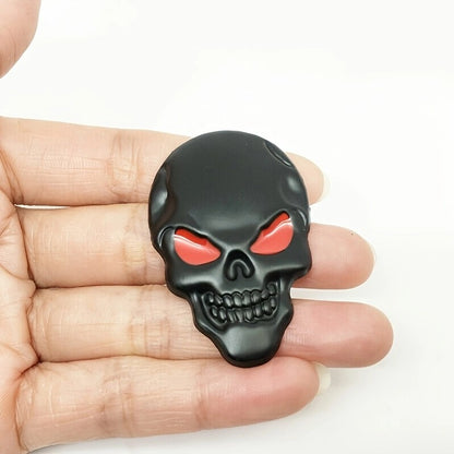 2 Peças Crânio Pirata Esqueleto Bucaneiro Cabeça Crânio Adesivo de Metal 3D para Carro Emblema Traseiro Decalque