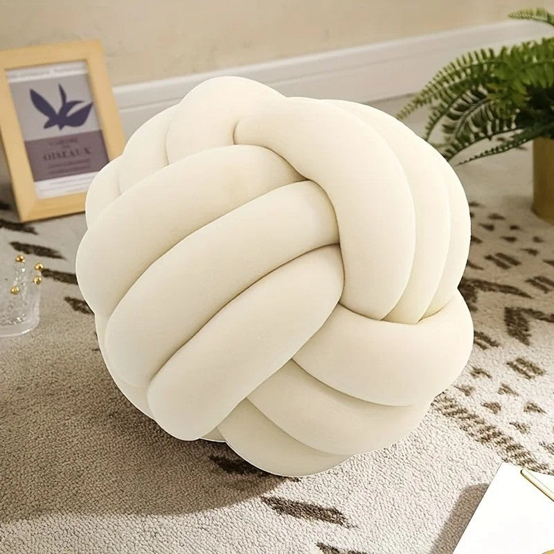 Woven Knotted Ball Pillow Gaming Chair Back Stuffed Cushion Cute Plush Throw Pillow Sofa Decorative Cushion Home Accessories