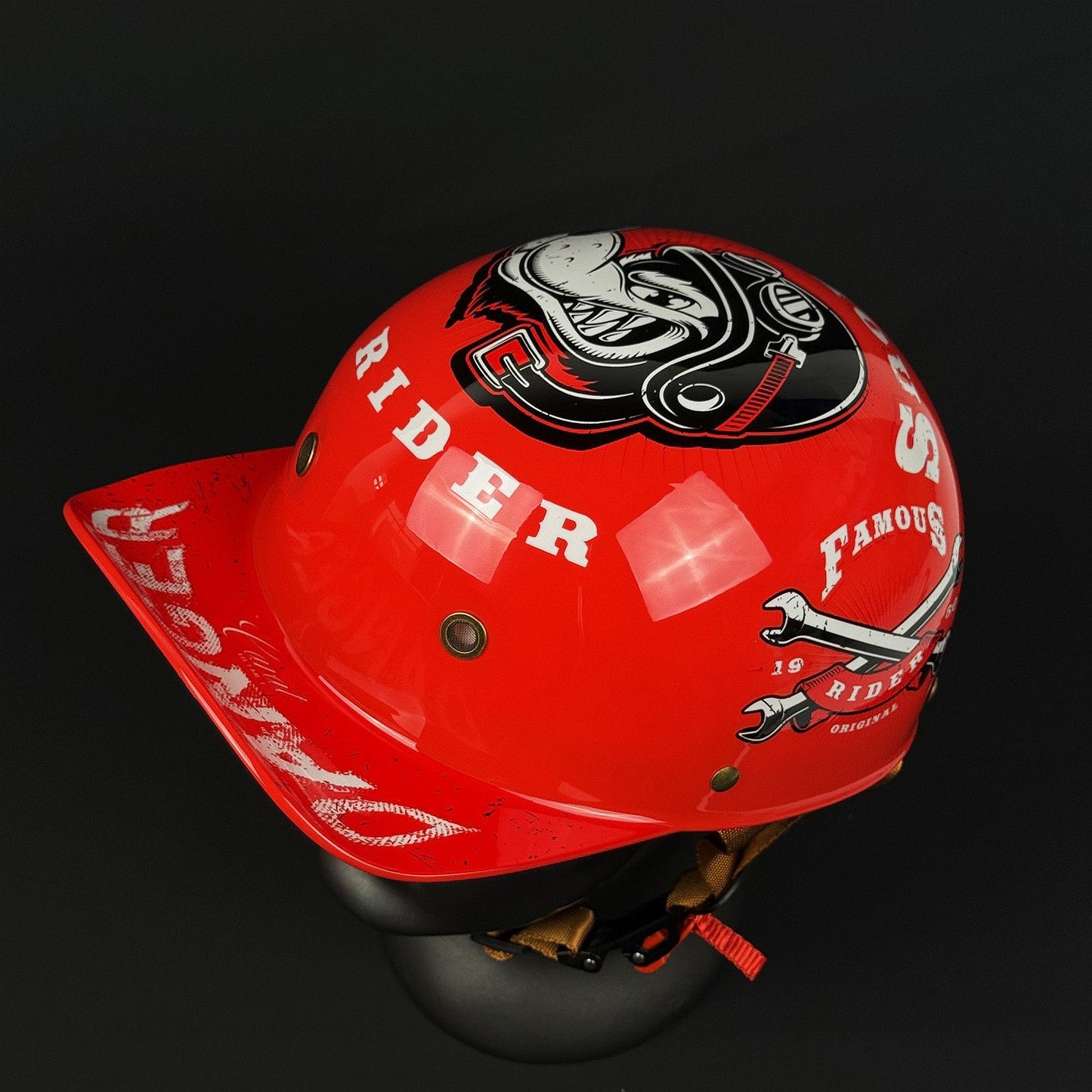 Capacete Aberto para Moto Unissex Adulto Aprovado pelo DOT Modelo "Meia Concha" para Moto ou Scooter