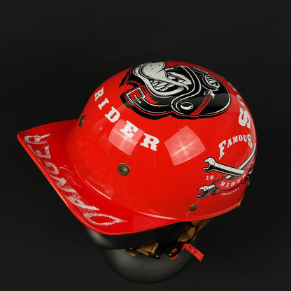 Capacete Aberto para Moto Unissex Adulto Aprovado pelo DOT Modelo "Meia Concha" para Moto ou Scooter