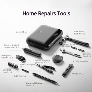 Xiaomi Mijia Power Tool Combo Kits Electric Screwdriver Self-lock Tape Measure Pliers Wrench Home Household DIY Hand Tool Kits