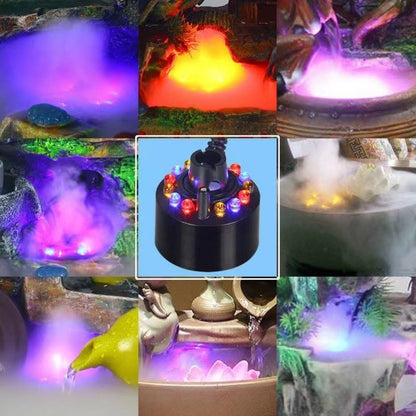 Ultrasonic Mist Maker Fogger Halloween Atomizer LED Pumpkin Light Water Fountain Pond Fog Machine for Halloween Party Decoration