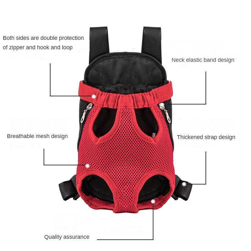 Mochila Transversal Respirável Portátil para Viagem para Cães e Gatos Pequenos, Bolsa Frontal de Malha para Exteriores