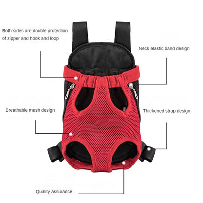 Mochila Transversal Respirável Portátil para Viagem para Cães e Gatos Pequenos, Bolsa Frontal de Malha para Exteriores